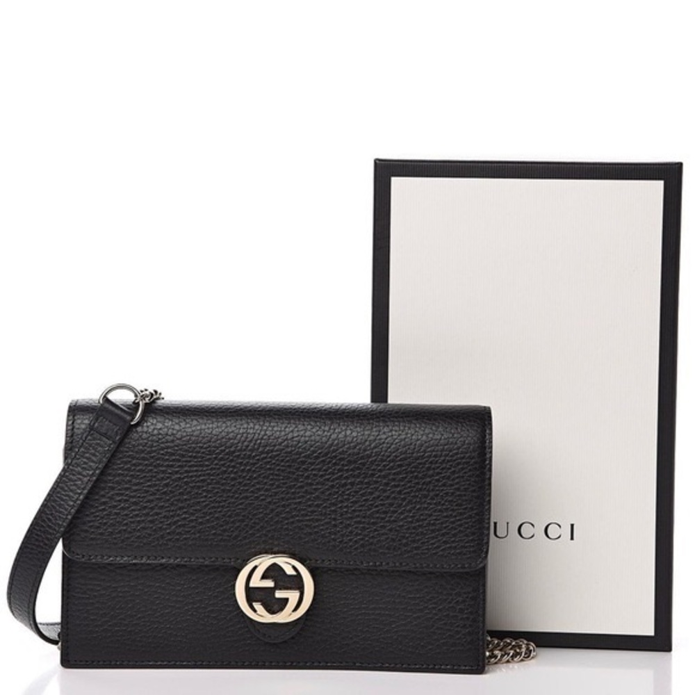 GUCCI CALFSKIN INTERLOCKING CHAIN BAG